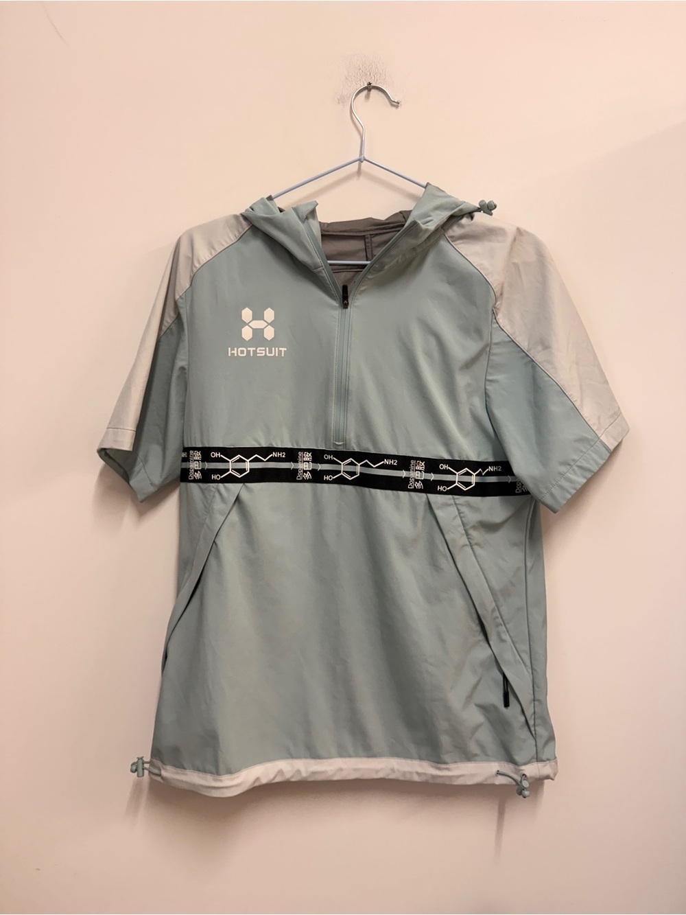 Sage Green Short-Sleeve Hooded Top